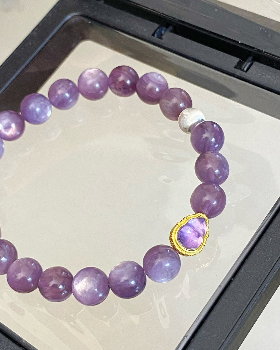 Purple — Kunzite & 925 Silver Bracelet