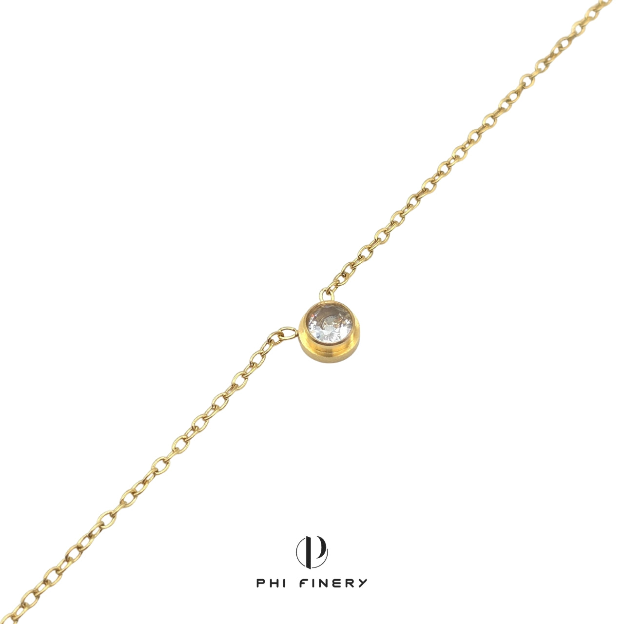 Petite Bezel-Set Solitaire Necklace