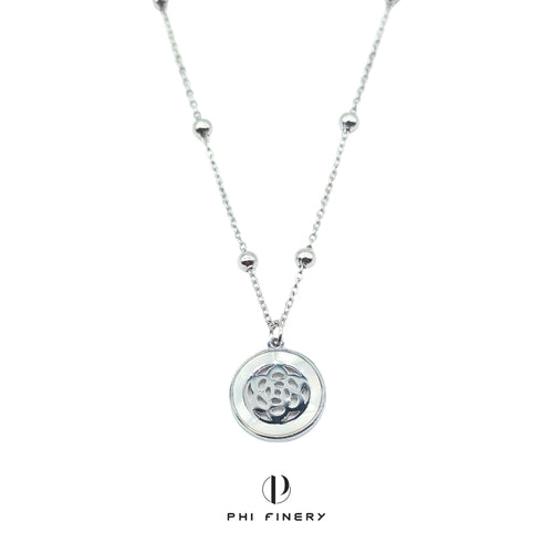 Lotus Medallion Station Necklace