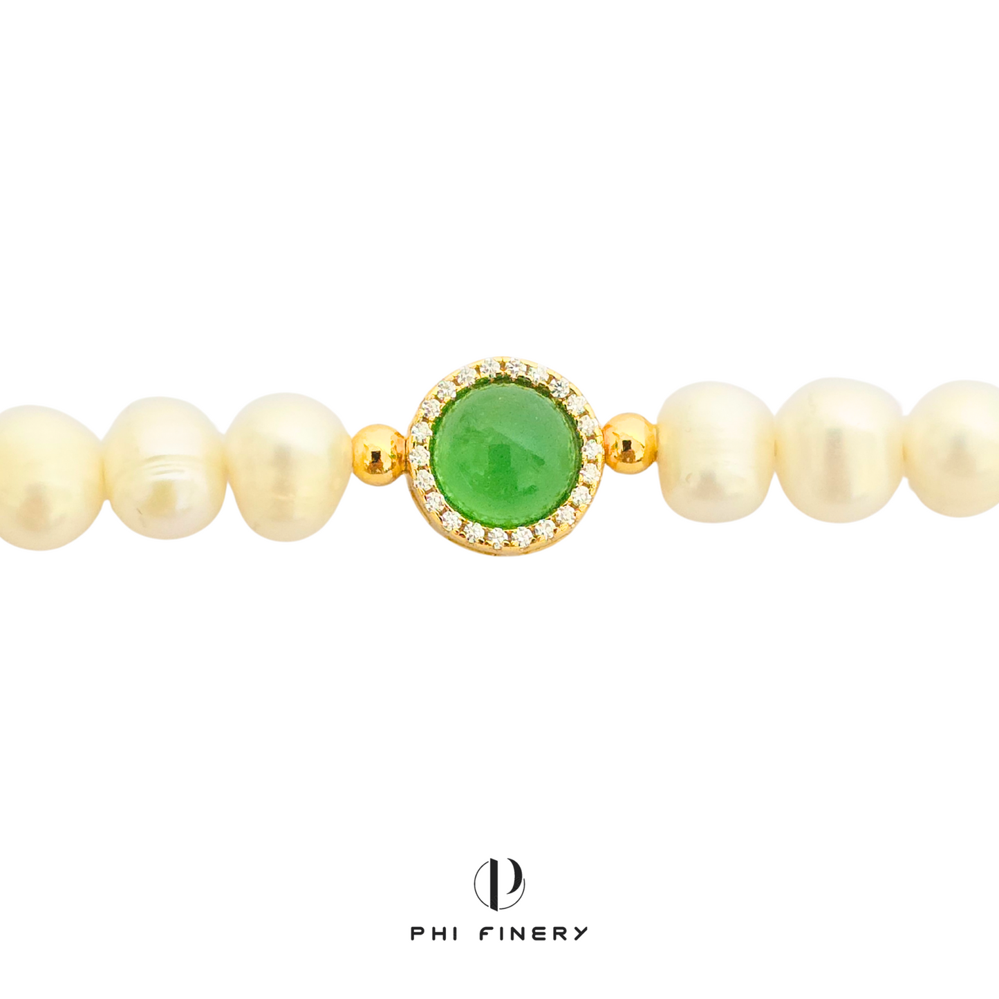 Verdant Halo Pearl Bracelet