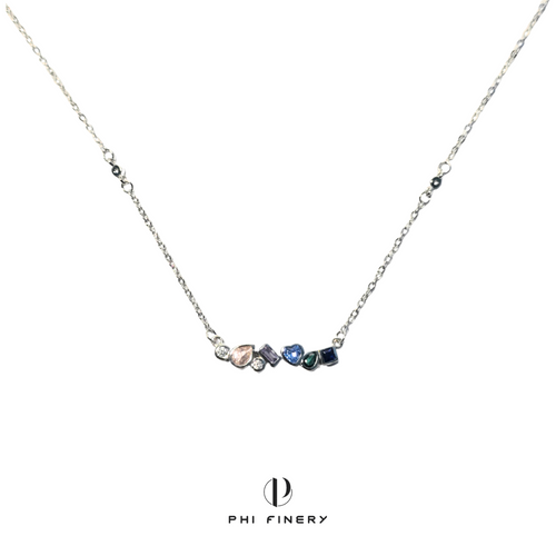 Pastel Love Gem Bar Necklace