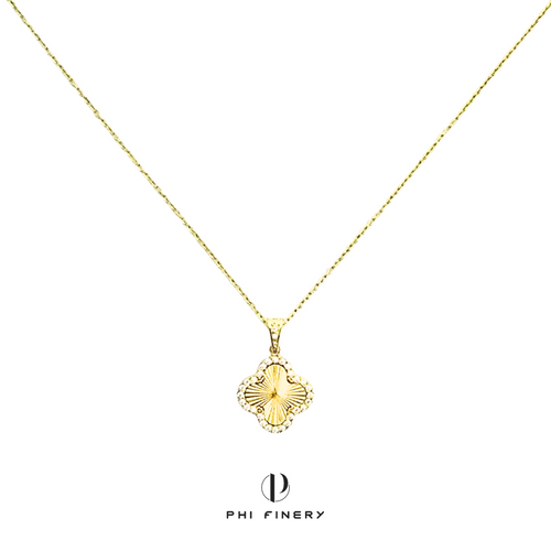 Radiant Halo Clover Necklace