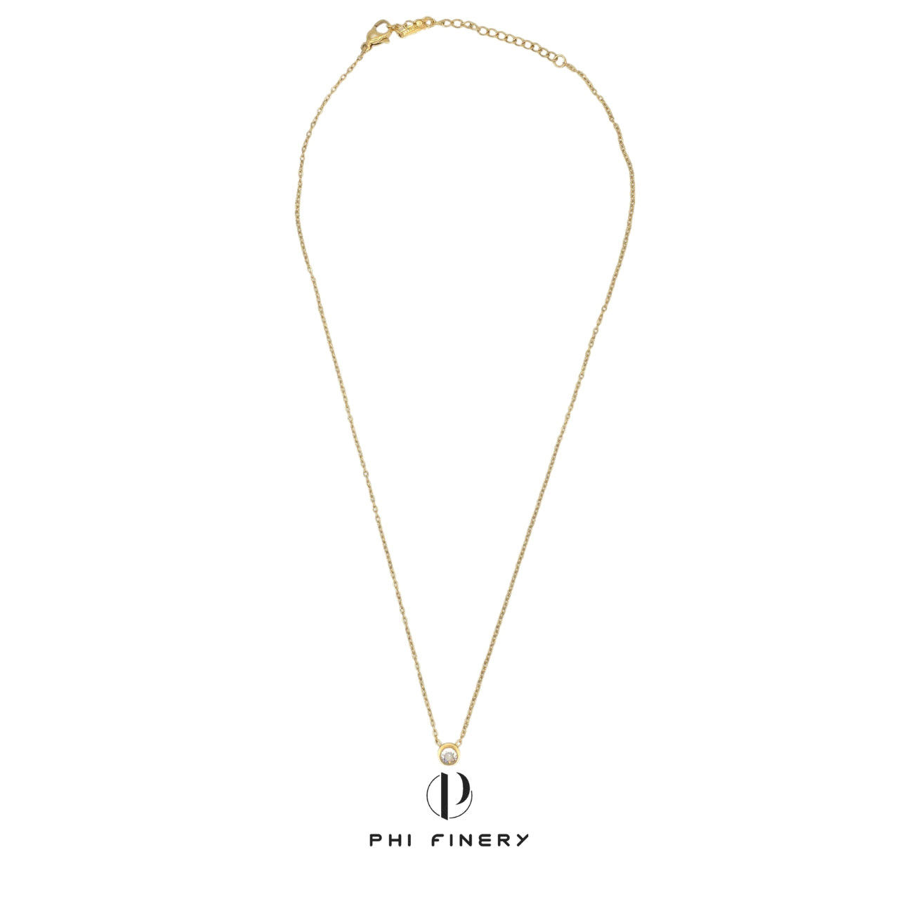 Petite Bezel-Set Solitaire Necklace