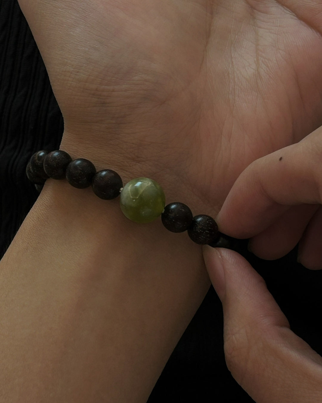 All Things Spring Anew — Rosewood & Jadeite Bracelet