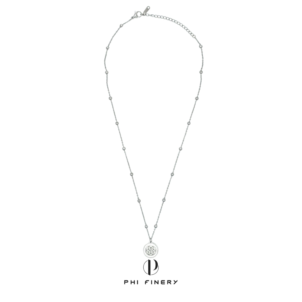 Lotus Medallion Station Necklace