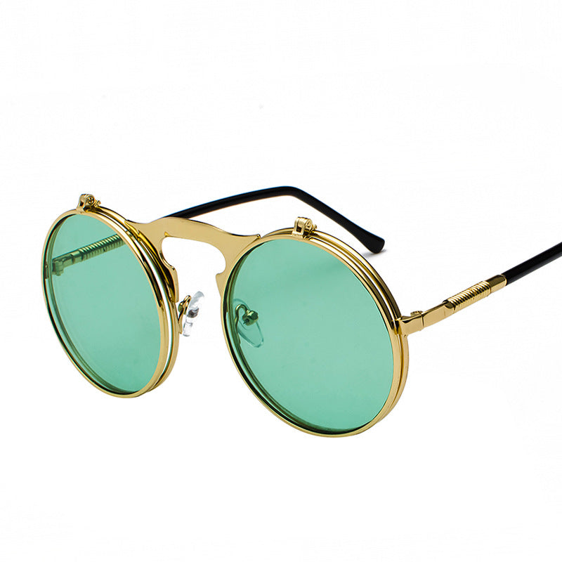Steampunk Flip - Up - Gold Frame Ocean Green Piece C9 - PhiFinery