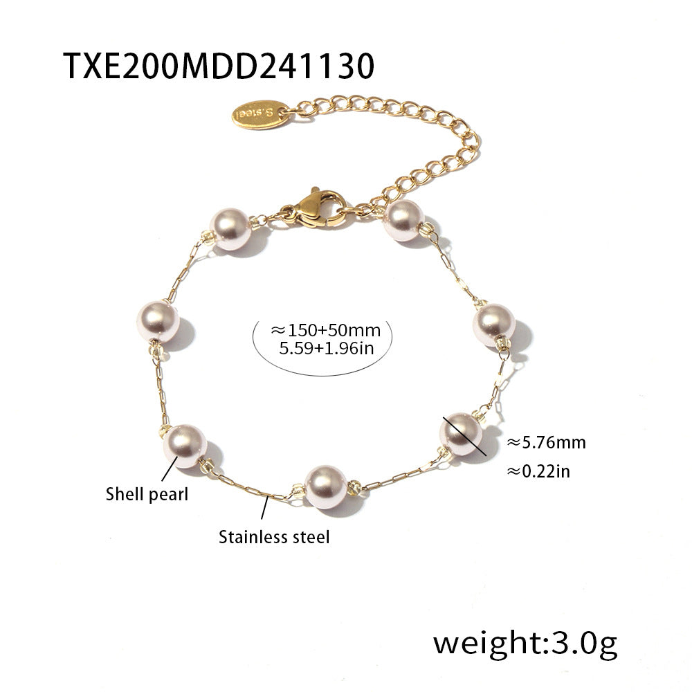 Dainty Station Pearl Chain Set