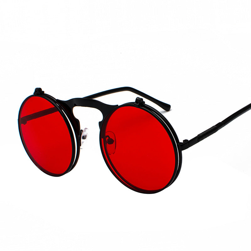 Steampunk Flip - Up - Black frame ocean red film C11 - PhiFinery