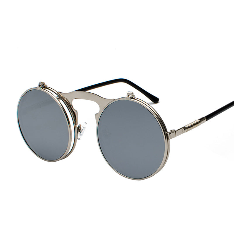 Steampunk Flip - Up - Silver Frame White Reflective C5 - PhiFinery
