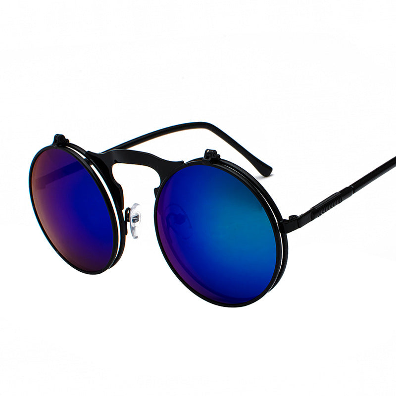 Steampunk Flip - Up - Black Frame Blue Reflective C14 - PhiFinery