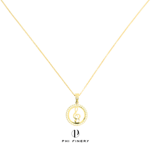 Serenade Halo Treble Clef Necklace