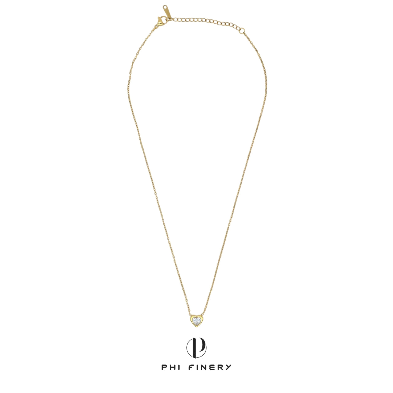 Petite Heart Solitaire Necklace