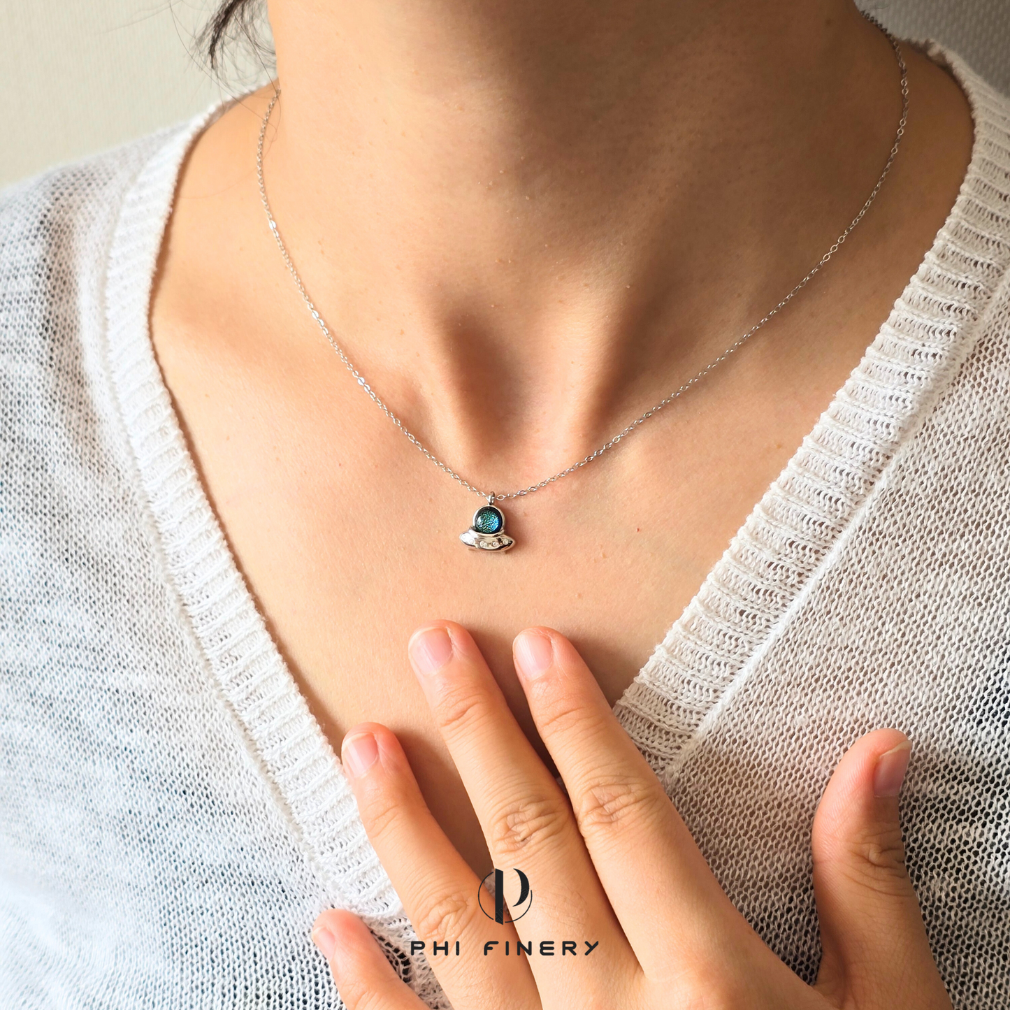 Galactic Relic Saucer Necklace