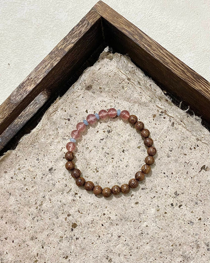 Seven Parts Sugar Bracelet – Golden Thread Rosewood & Strawberry Crystal
