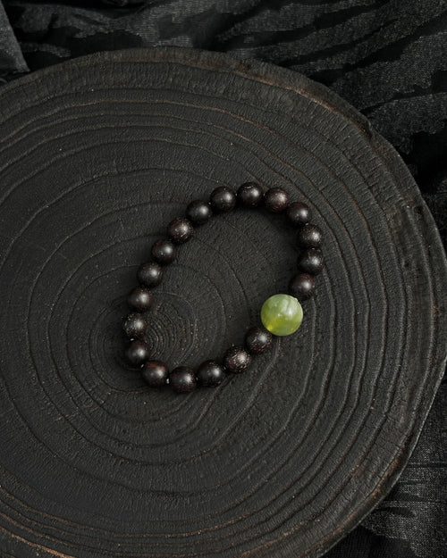 All Things Spring Anew — Rosewood & Jadeite Bracelet