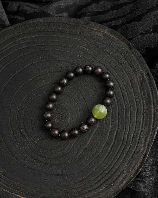 All Things Spring Anew — Rosewood & Jadeite Bracelet