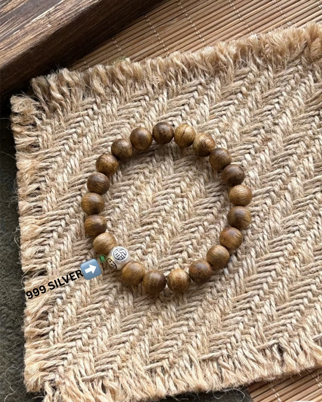 Lucky Bead Bracelet – Aquilaria sinensis & 999 Sterling Silver