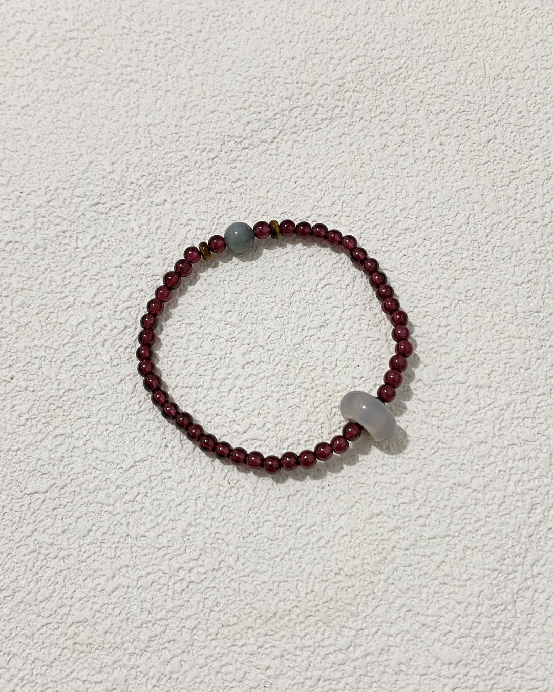 Dainty Burgundy Natural Stone Beaded Bracelet