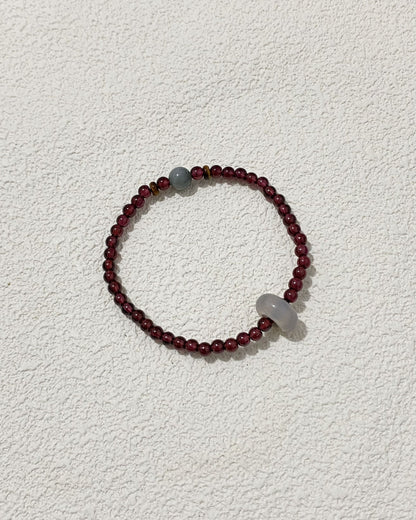 Dainty Burgundy Natural Stone Beaded Bracelet