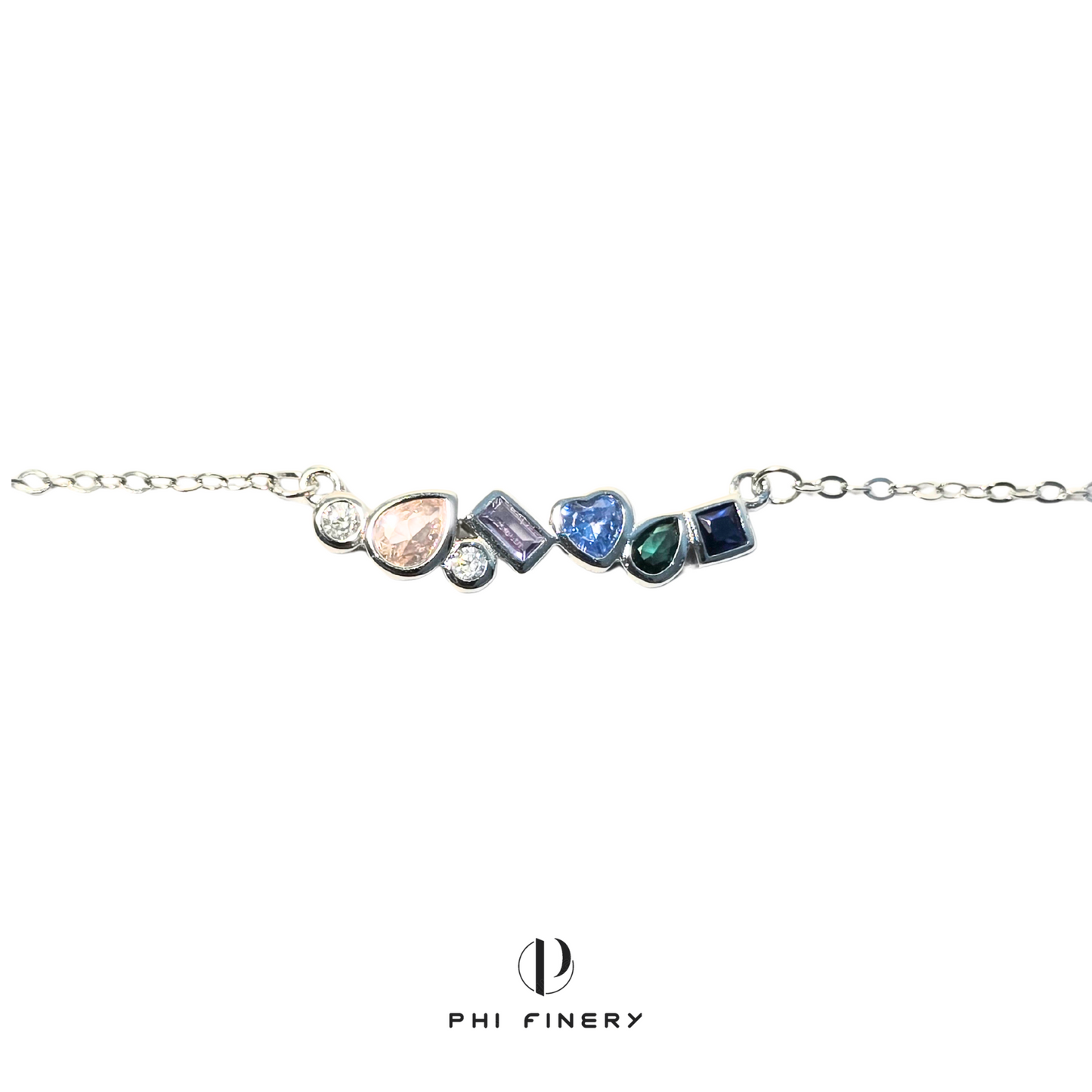 Pastel Love Gem Bar Necklace