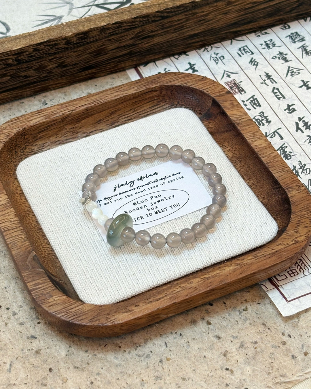 The Silverwing Mist Bracelet – Grey Agate, Turban Shell & Sterling Silver