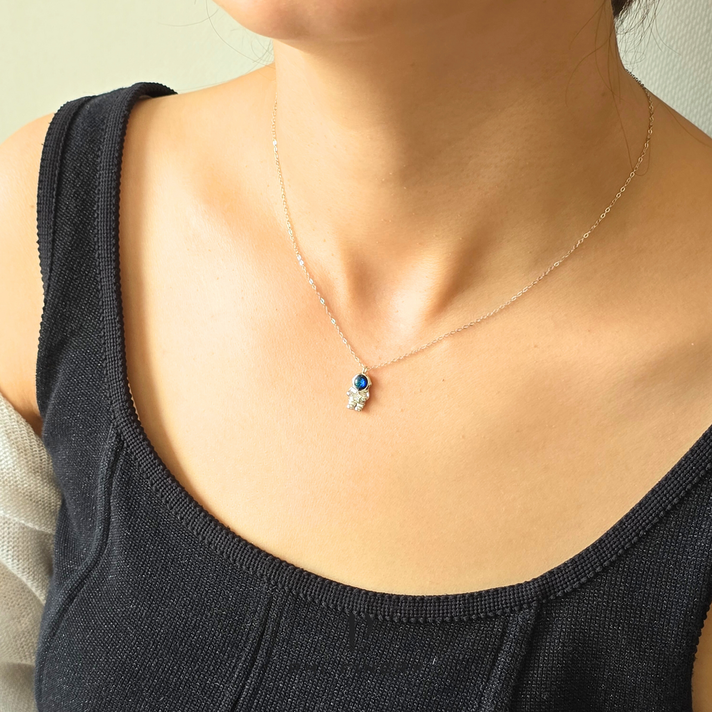 Cosmic Drifter Astronaut Necklace