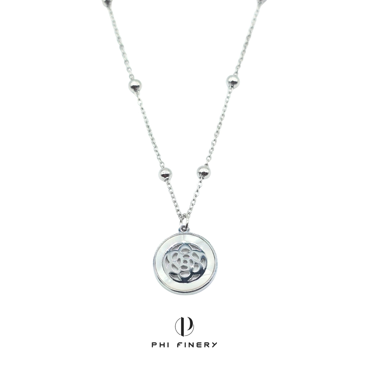 Lotus Medallion Station Necklace
