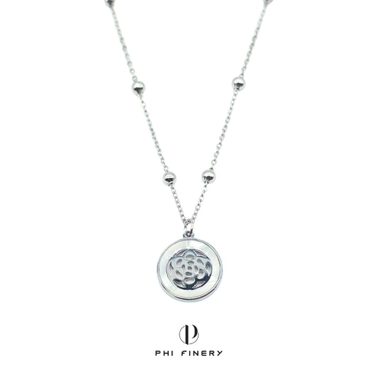 Lotus Medallion Station Necklace