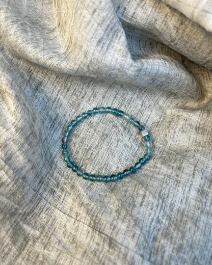 Kuka Wood & Blue Stone Beaded Bracelet | Minimal Unisex Stack