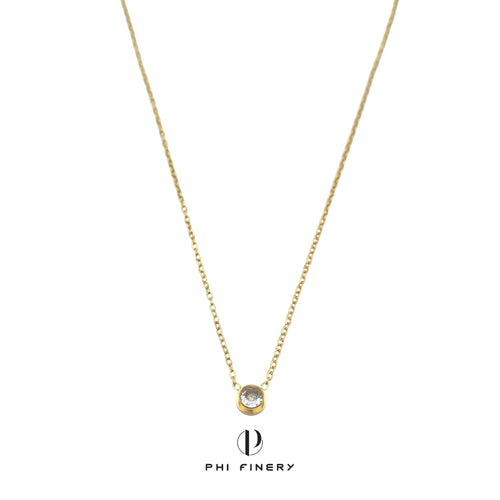 Petite Bezel-Set Solitaire Necklace