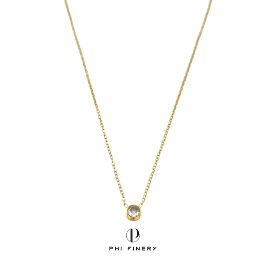 Petite Bezel-Set Solitaire Necklace