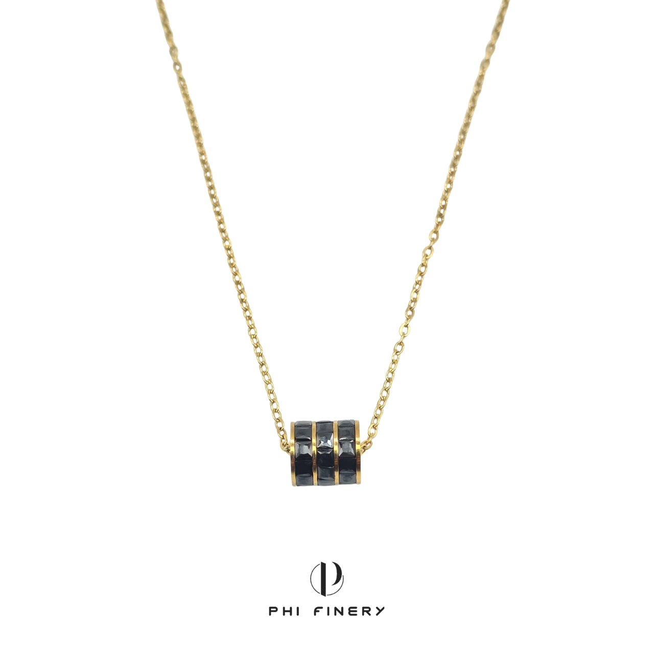 Midnight Barrel Pendant Necklace