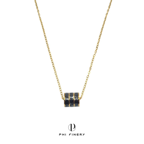 Midnight Barrel Pendant Necklace