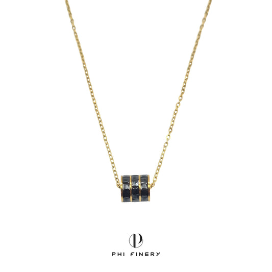 Midnight Barrel Pendant Necklace