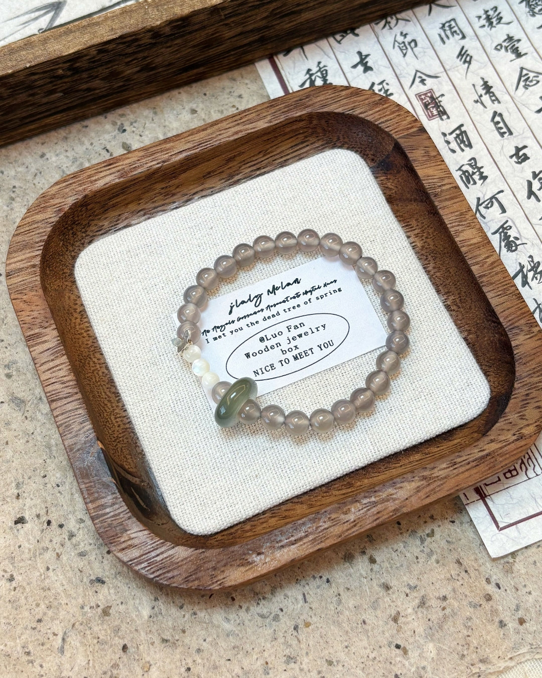 The Silverwing Mist Bracelet – Grey Agate, Turban Shell & Sterling Silver