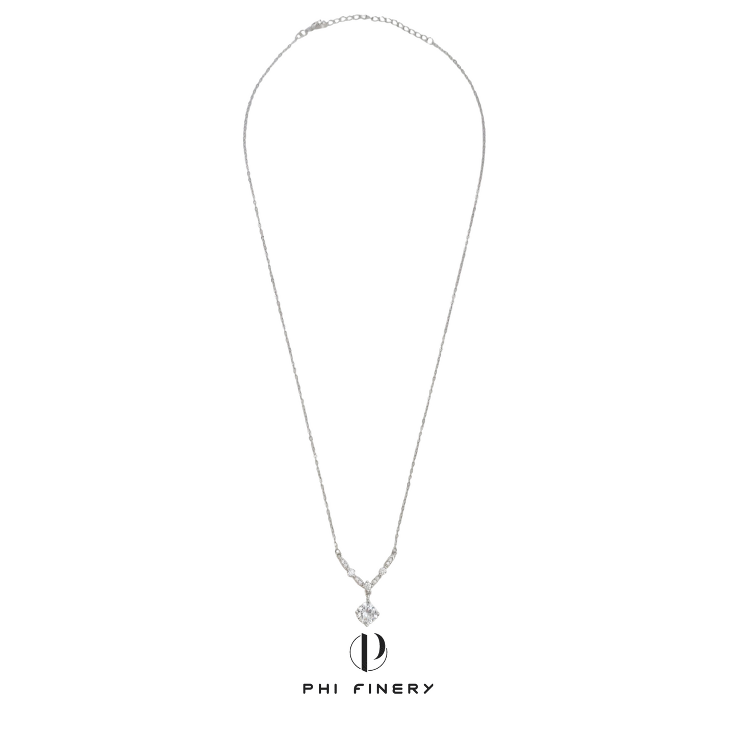 Victory Laurel Solitaire Necklace