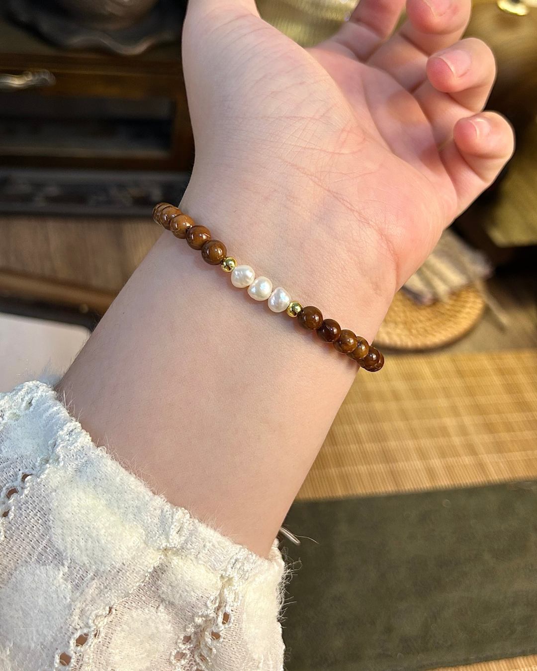 White Islet Bracelet – Kuka, Baroque Pearl & Sterling Silver