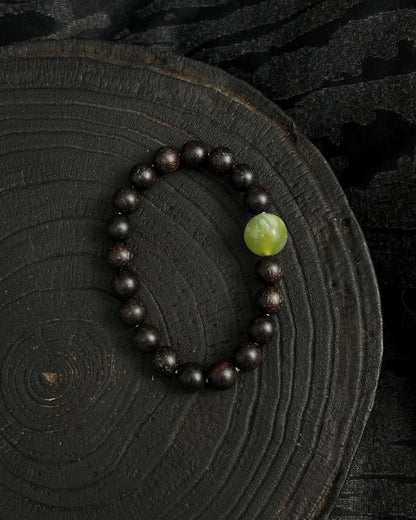 All Things Spring Anew — Rosewood & Jadeite Bracelet