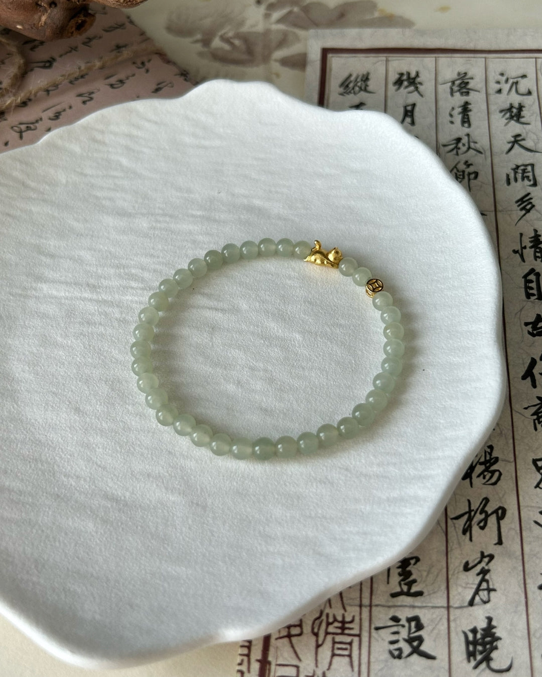 Lucky Cat Bracelet – Hetian Jade & Sterling Silver