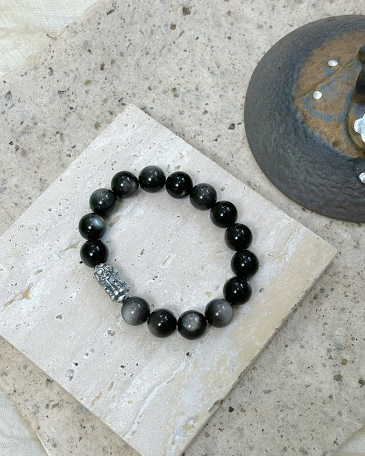 Wealth Beyond Measure Bracelet — Obsidian & 999 Silver Pi Xiu