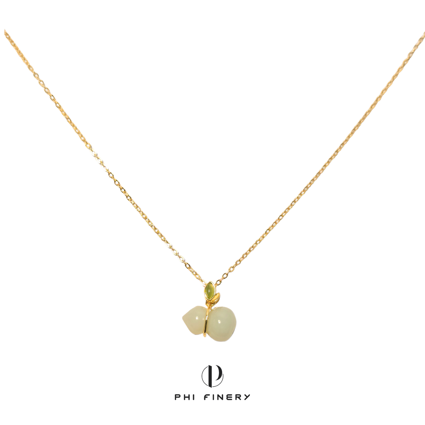 Fortune Flourish Jade Gourd Necklace