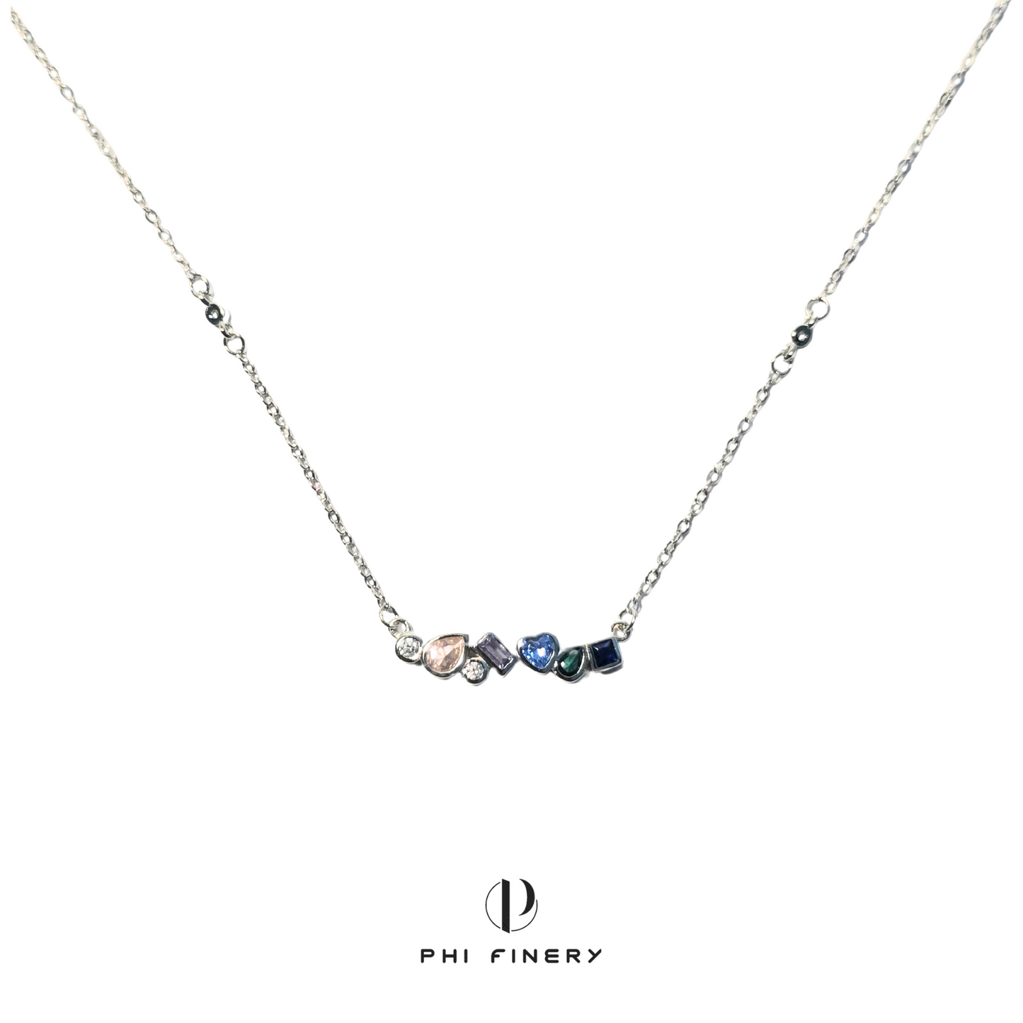 Pastel Love Gem Bar Necklace