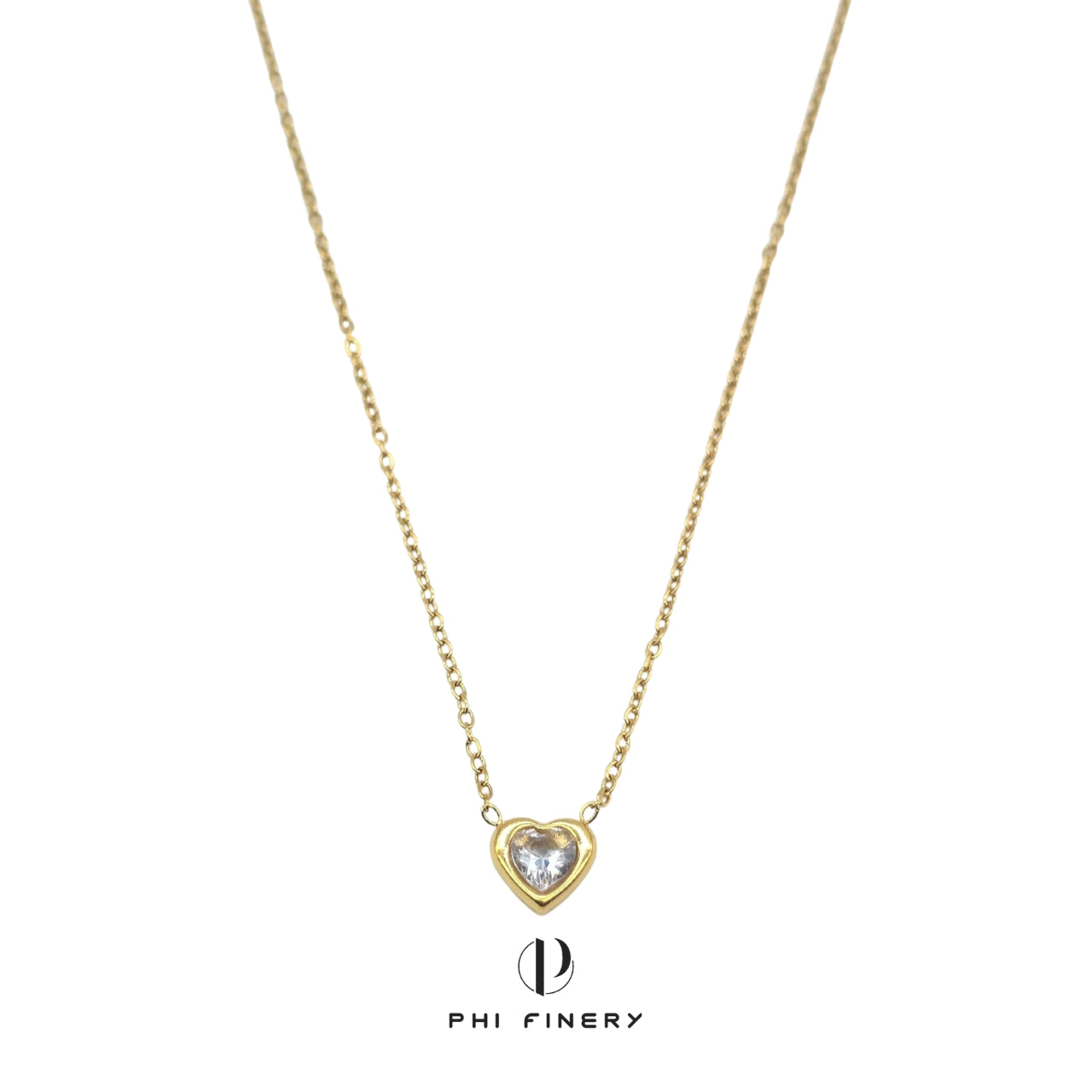 Petite Heart Solitaire Necklace