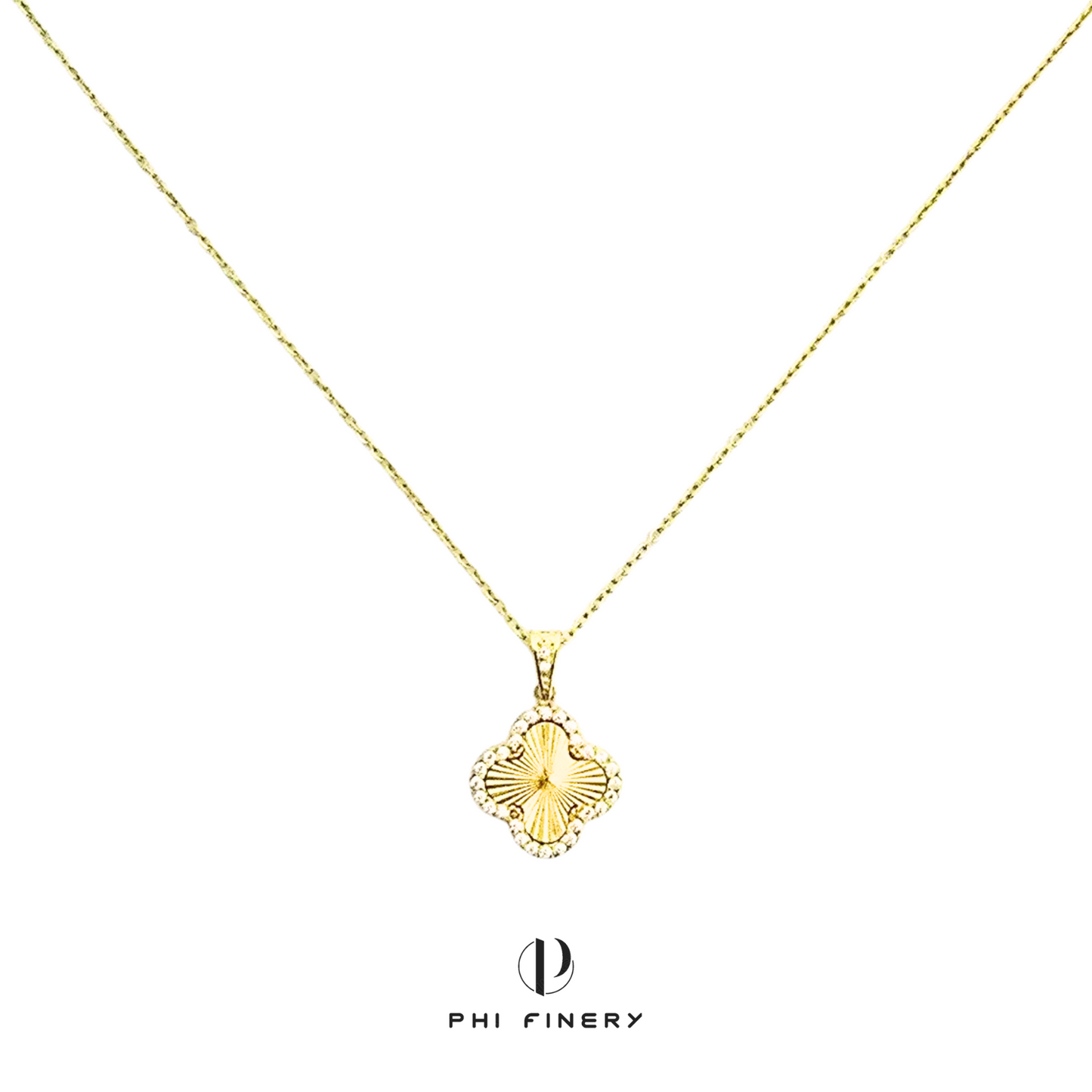 Radiant Halo Clover Necklace