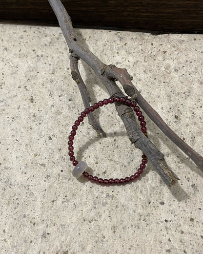 Dainty Burgundy Natural Stone Beaded Bracelet