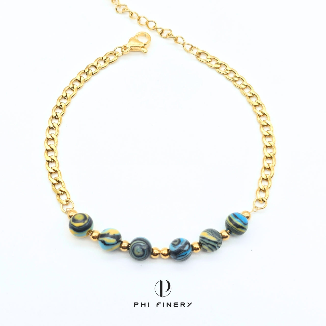 Boho Macaron Marbled Bead Bracelet