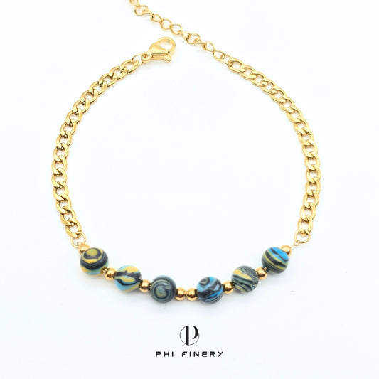 Boho Macaron Marbled Bead Bracelet