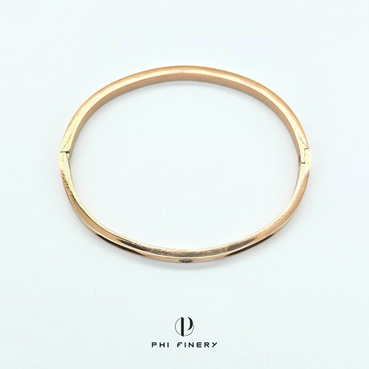 Rose Gold Whisper Bangle with Accent Stone