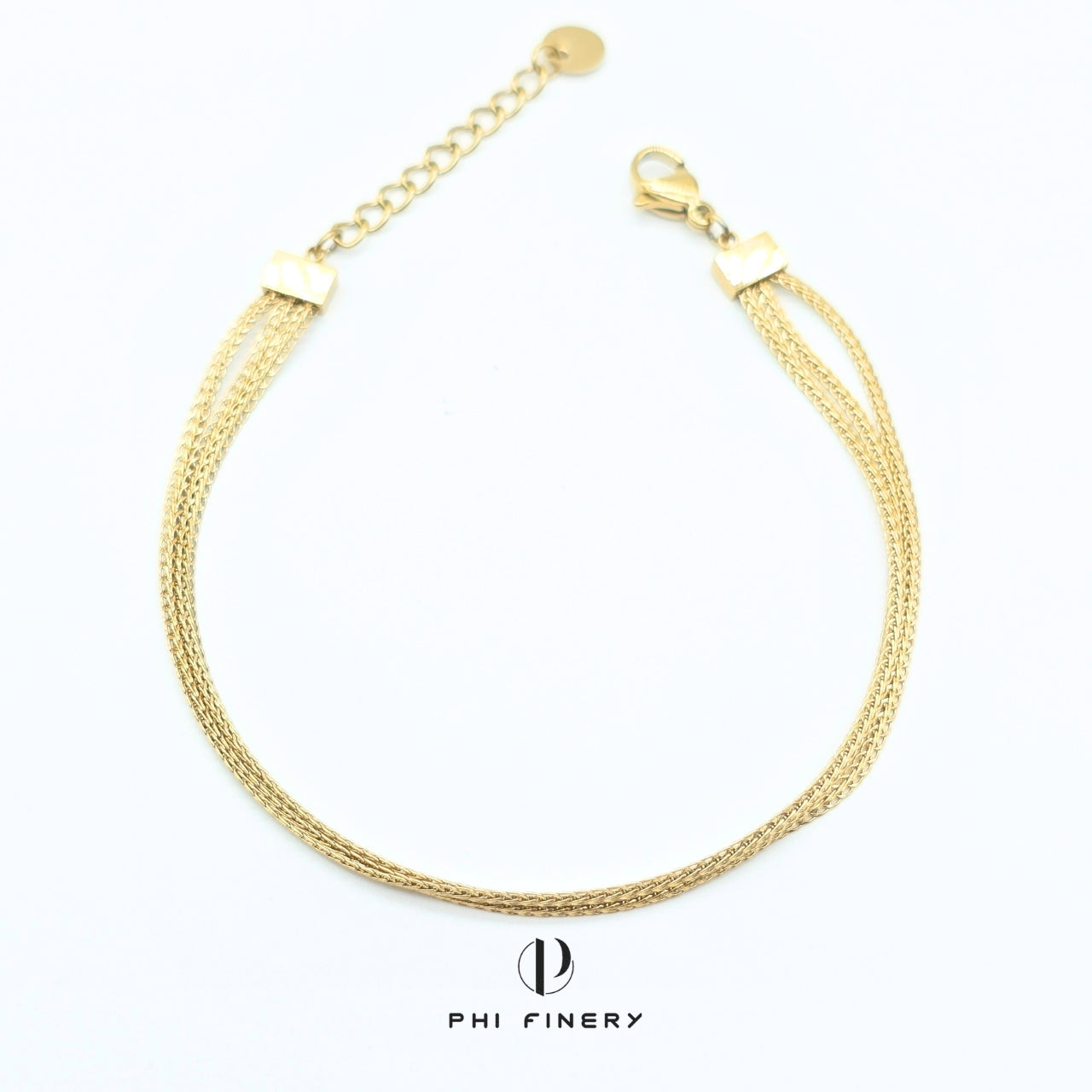 Triple Wheat Chain Bracelet