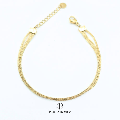 Triple Wheat Chain Bracelet